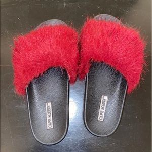 Faux Fur Slides